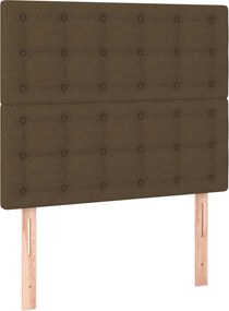 VidaXL Κρεβάτι Boxspring με Στρώμα & LED Σκ.Καφέ 120x190εκ. Υφασμάτινο