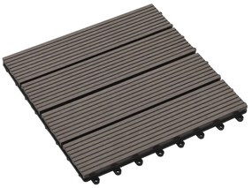 vidaXL Πλακάκια Deck 22 τεμ. Σκούρο Καφέ 30 x 30 εκ. 2 μ² από WPC