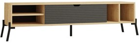 Έπιπλο Τηλεόρασης Ponza 835PUQ3081 160x40x36cm Oak-Anthracite