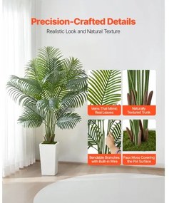 VEVOR 1829 mm Artificial Areca Palm Tree Faux Plant in Pot for Home Office