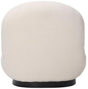 Πολυθρόνα Rosalie μπουκλέ ύφασμα σε κρεμ απόχρωση με μαύρη βάση 85x82x77εκ 85x82x77 εκ.