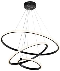 Φωτιστικό οροφής τρίφωτο PWL-1156 LED 60-80W μαύρο Φ60x100cm 60x60x75 εκ.