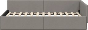 vidaXL Κρεβάτι Γωνίας Taupe 90 x 200 cm ύφασμα
