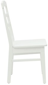 vidaXL Καρέκλα τραπεζαρίας 2 pcs Λευκό Στερεό Ξύλο Ραβέντι