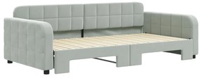 vidaXL Καναπές Κρεβάτι Συρόμενος Αν. Γκρι 100 x 200 εκ. Βελούδινος