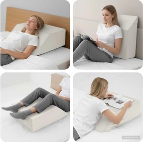 vidaXL Μαξιλάρι Ποδιών Μονόχρωμο Λευκό 63 x 52 x 19,5 εκ PU Αφρός