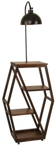 Φωτιστικό Δαπέδου Με Ραφάκια Asos 534LUN4106 38x25x165cm E27 40W Black-Brown Opviq