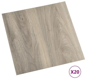 Δάπεδο Αυτοκόλλητο Taupe 20 Τεμαχίων 1,86 μ² από PVC - Μπεζ-Γκρι