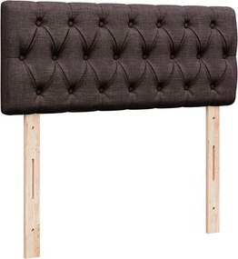 vidaXL Κρεβάτι Boxspring με Στρώμα Σκούρο Καφέ 120x190 εκ Υφασμάτινο