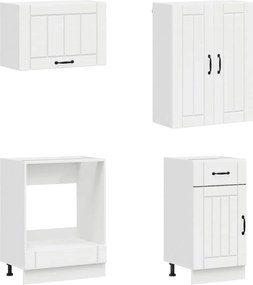 vidaXL Μονάδα κουζίνας LUCCA 8 pcs Γυαλιστερό Λευκό Επεξεργασμένο Ξύλο