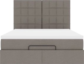 vidaXL Κρεβάτι-Μπαλκόνι με Στρώμα, Ύφασμα 140x190 εκ., Μπεζ