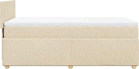 vidaXL Κρεβάτι Boxspring με Στρώμα Κρεμ 80 x 200 εκ. Υφασμάτινο
