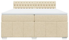 ΚΡΕΒΑΤΙ BOXSPRING ΜΕ ΣΤΡΩΜΑ ΚΡΕΜ 200X200 ΕΚ. ΥΦΑΣΜΑΤΙΝΟ 3289487