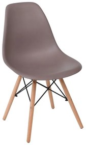 ART Wood Καρέκλα Τραπεζαρίας,  Πόδια Οξιά, Κάθισμα PP Sand Beige - 1 Step K/D - Pro  46x53x81cm [-Φυσικό/Μπεζ-Tortora-Sand-Cappuccino-] [-Ξύλο/PP - PC - ABS-] ΕΜ123,9P