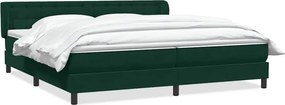 vidaXL Box Spring κρεβάτι με στρώματα σκούρο πράσινο Βελούδινο