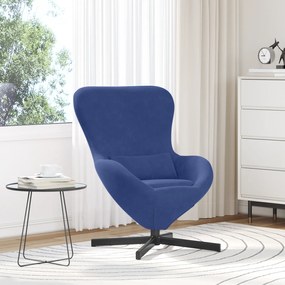 vidaXL Πολυθρόνα Αυγού Στην Απόχρωση Αστυνομίας Μπλε Βελούδο