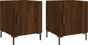 vidaXL Κομοδίνα 2 τεμ. Καφέ Δρυς 40 x 40 x 50 εκ. από Επεξεργ. Ξύλο