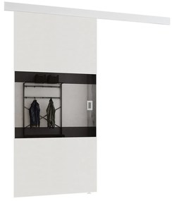 Συρόμενες πόρτες Dover 175, 35 kg, Άσπρο, Μαύρο, Πλαστικοποιημένη μοριοσανίδα, Αλουμίνιο | Epipla1.gr