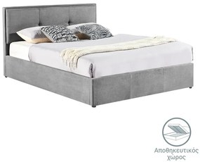 Intrahome Κρεβάτι διπλό Sonnie Intrahome με αποθηκευτικό χώρο ύφασμα ανθρακί 150x200εκ | SKU: INTRAPA-380111117