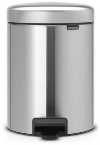 Κάδος με πεντάλ Brabantia NewIcon 649011, 5 L, Εύκολο κλείσιμο, Αντιολισθητική βάση, Inox/Matte