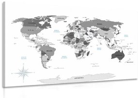 Εικόνα ασπρόμαυρου χάρτη με μπλε αντίθεση - 120x80