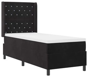 vidaXL Κρεβάτι Box Spring LED με Στρώμα Μαύρο 80 x 200 cm Βελούδο