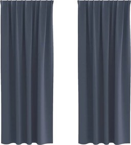 vidaXL Κουρτίνες Μαύρης Ύφανσης με Δαχτυλίδια 2 pcs Ανθρακί