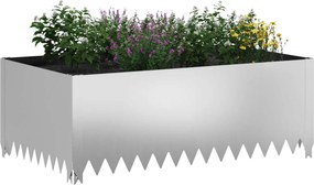 vidaXL Περίγραμμα γκαζόν 4 τμχ. 100 x 60 x 35 cm Ατσάλι Ασημί