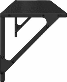 vidaXL Ράφια Τοίχου με ράφι 2 pcs Μαύρη Οξυά 80 x 25 x 25,5 cm