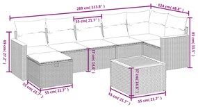 vidaXL Σαλόνι Κήπου 8 Τεμαχίων Μαύρο από Συνθετικό Ρατάν με Μαξιλάρια