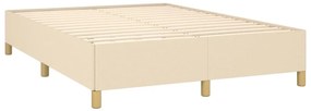 vidaXL Κρεβάτι Boxspring με Στρώμα Κρεμ 140x190 εκ. Υφασμάτινο