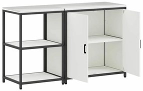 vidaXL Σετ Αποθήκευσης Κουζίνας 2 pcs Λευκό Ψυχρής έλασης χάλυβας