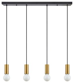 Φωτιστικό Οροφής - Ράγα Adept Tube 77-8573 85x8x300cm 4xE27 60W Black-Gold Homelighting