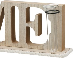 Lettering "Home" Ξύλο Ecru PU 4 47x7.5x12.5cm