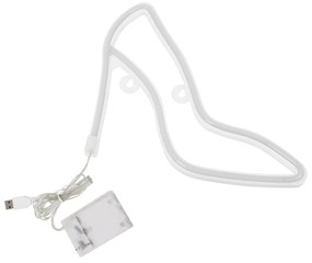 GloboStar® 78577 Φωτιστικό Ταμπέλα Φωτεινή Επιγραφή NEON LED Σήμανσης WOMEN SHOES 5W με Καλώδιο Τροφοδοσίας USB - Μπαταρίας 3xAAA (Δεν Περιλαμβάνονται) - Ροζ