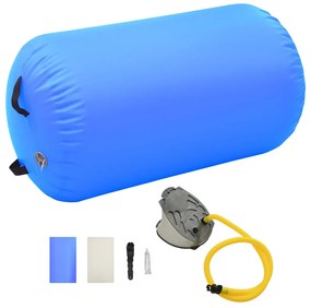 vidaXL Κύλινδρος Γυμναστικής Φουσκωτός Μπλε 100 x 60 εκ. PVC &amp; Τρόμπα