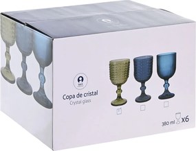 Σετ Ποτηριών Home ESPRIT Πράσινο Κρυστάλλινο 380 ml (x6)