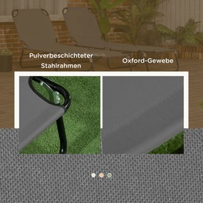 Σετ 2 ξαπλώστρες κήπου πτυσσόμενες με 5 θέσεις ρύθμισης πλάτης έως 120kg