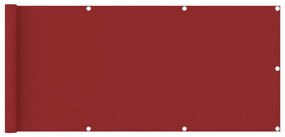 vidaXL Διαχωριστικό Βεράντας Κόκκινο 75 x 400 εκ. από HDPE