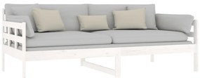 vidaXL Καναπές Κρεβάτι Λευκός 90 x 190 εκ. από Μασίφ Ξύλο Πεύκου