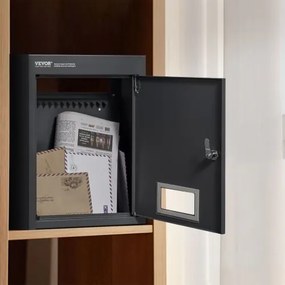 VEVOR Through The Wall Drop Box 12.5x6.3x16.9" Mailbox with Code Lock Black