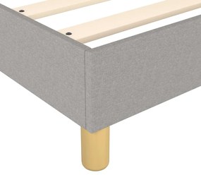 vidaXL Κρεβάτι Boxspring με Στρώμα Ανοιχτό Γκρι 100x200 εκ. Υφασμάτινο