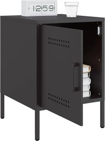 vidaXL Κομοδίνο Μαύρο 36x39x50,5 εκ. από Χάλυβα