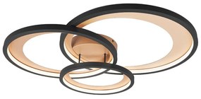 Φωτιστικό Οροφής - Πλαφονιέρα Granada 673810332 36W Led 71,5x63,5x10,5cm Black Mat Trio Lighting Metal