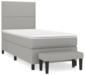 ΚΡΕΒΑΤΙ BOXSPRING ΜΕ ΣΤΡΩΜΑ ΑΝΟΙΧΤΟ ΓΚΡΙ 80X200 ΕΚ. ΥΦΑΣΜΑΤΙΝΟ 3136469