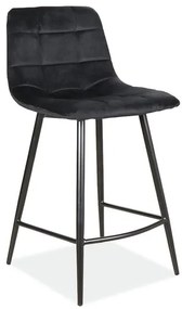 80-2038 Καρέκλα μπαρ με επένδυση ύφασμα MIla-H 43x40x87 μαύρο/μαύρο βελούδο DIOMMI MILAH2VCC, 1 Τεμάχιο