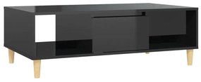 vidaXL Τραπεζάκι Σαλονιού Γυαλιστερό Μαύρο 103,5x60x35εκ. Μοριοσανίδα
