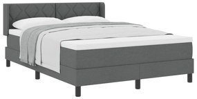 vidaXL Κρεβάτι Box Spring με Στρώμα Σκούρο Γκρι 140x200 εκ. Ύφασμα