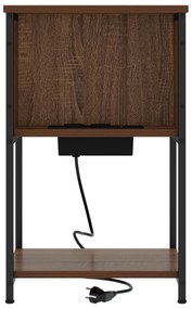 vidaXL Κομοδίνο με ράφι Καφέ δρυς 40 x 40 x 61 εκ Επεξεργασμένο ξύλο