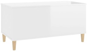 vidaXL Τραπεζάκι Σαλονιού Γυαλ. Λευκό 90x44,5x45 εκ. Επεξεργ. Ξύλο